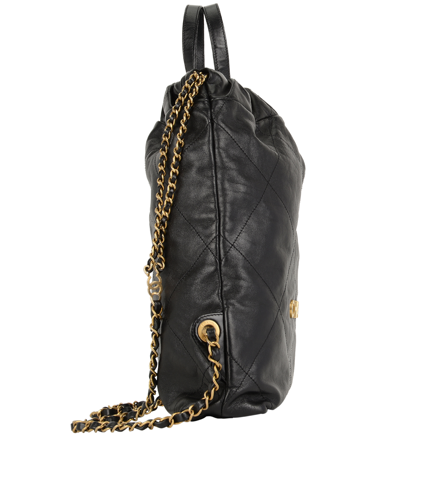 22 Backpack, &pound;3,100, Handbags, Black, Leather, Side view